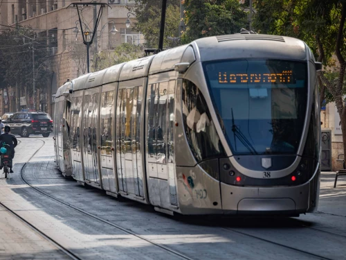 View of the Jerusalem Light Rail on Jaffa Street in central Jerusalem, Nov. 12, 2025. Photo by Nati Shohat/Flash90.