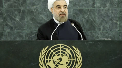 Iranian President Hassan Rouhani speaks at the U.N. General Assembly in September 2013. Credit: U.N. Photo/Sarah Fretwell.