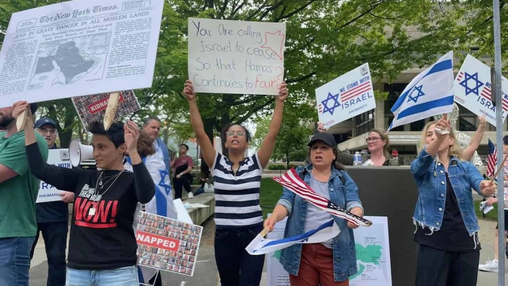 A pro-Israel counter-demonstration at MIT, May 15, 2024. Source: Courtesy.