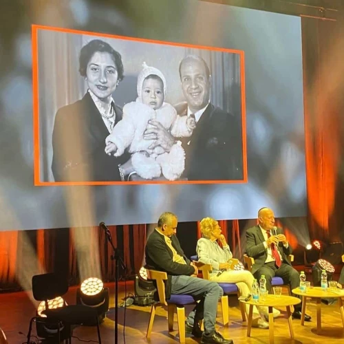 (From left): Dr. Edy Cohen, Levana Zamir, Edwin Shuker and moderator Tamar Morad discuss Jewish refugees from Arab countries at the National Library of Israel, Nov. 30, 2025. Credit: NLI.