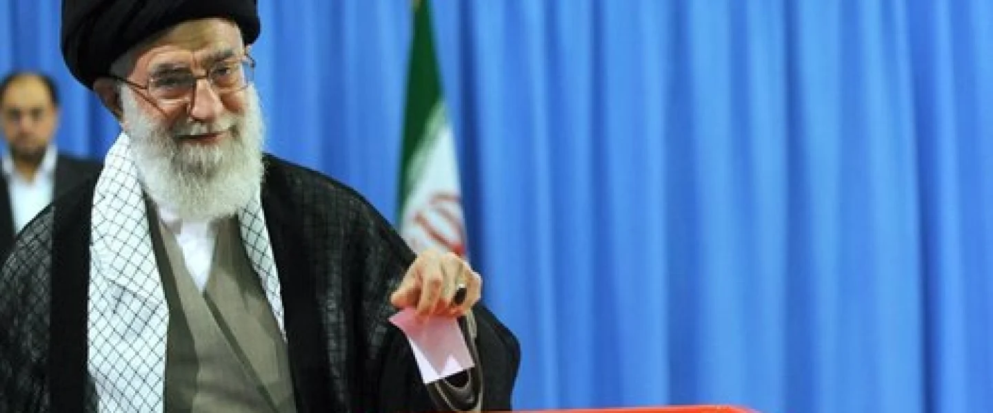 Supreme Leader Ayatollah Ali Khamenei casts his vote in Iran's 2013 presidential election. Credit: Mohammad Sadegh Heydari via Wikimedia Commons.