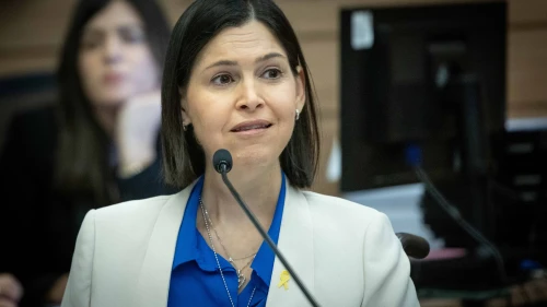 MK Karine Elharrar attends a House Committee meeting at the Knesset in Jerusalem on Nov. 19, 2023. Photo by Chaim Goldberg/Flash90.