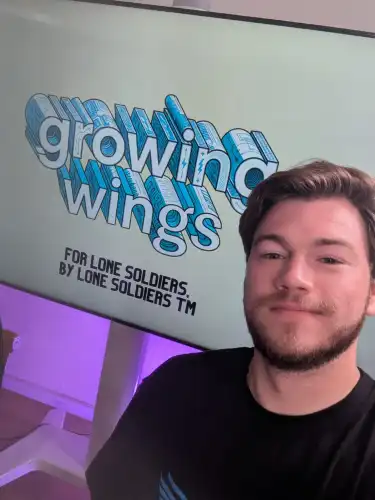 Levi Preger, community manager of Growing Wings, a nonprofit that supports lone reservists in Israel as they transition from military service back to civilian life. Photo by Asher Smith.