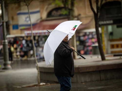 A rainy day in Jerusalem, May 6, 2024. Photo by Yonatan Sindel/Flash90.