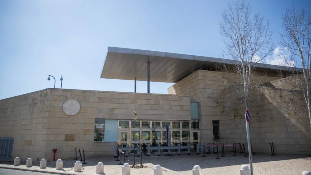A view of the U.S. embassy in Jerusalem’s Arnona neighborhood, Feb. 24, 2018. Credit: Yonatan Sindel/Flash90.