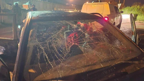 An Israeli vehicle damaged from a bombing attack in northern Samaria, Feb. 19, 2024. Credit: Samaria Regional Council.