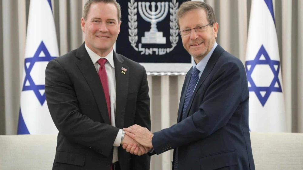 Israeli President Isaac Herzog (R) meets US Ambassador to the United Nations Mike Waltz (L) in Jerusalem on Dec. 10, 2025. Source: @IsraelPresident/X.