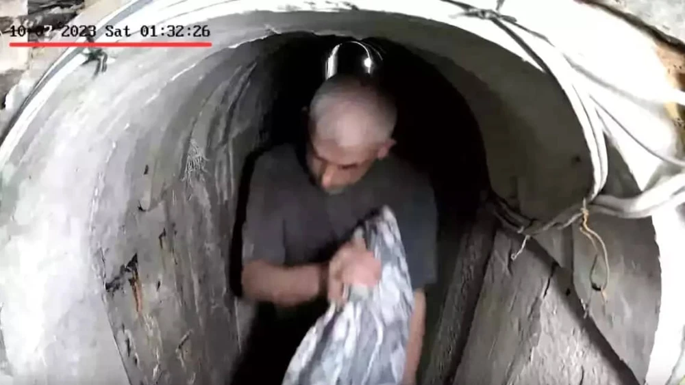 Hamas leader Yahya Sinwar in Gaza's tunnels. Credit: IDF.
