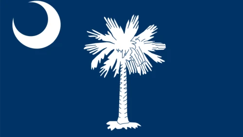 Click photo to download. Caption: The flag of South Carolina. Credit: PD.