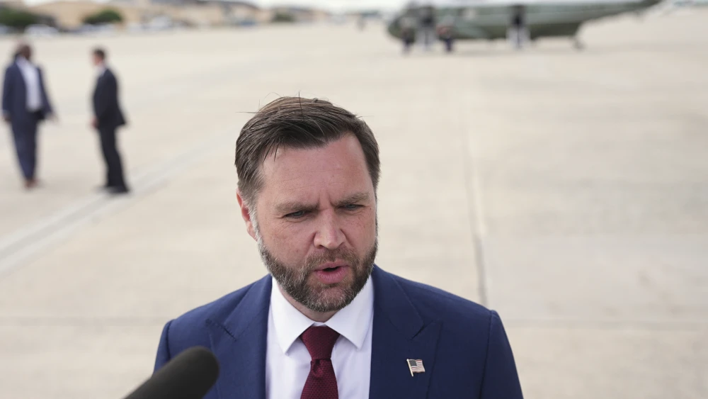 U.S. Vice President JD Vance speaks with reporters on May 28, 2026 at Joint Base Andrews, Maryland. Photo by Matt Rourke-Pool/Getty Images.