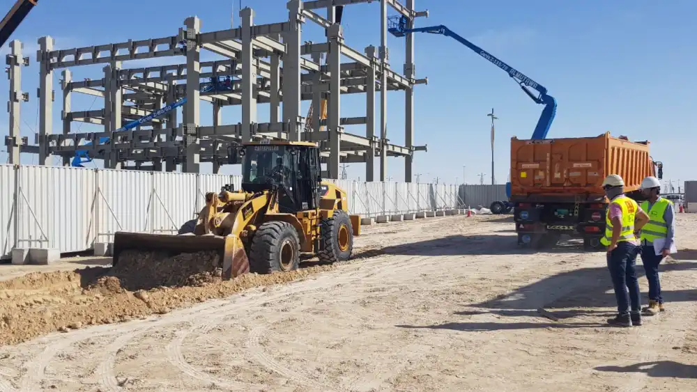 Building the Israel Pavilion at the upcoming Expo 2020 World Fair in the city of Dubai in the United Arab Emirates. Source: Twitter via Israeli Foreign Ministry.