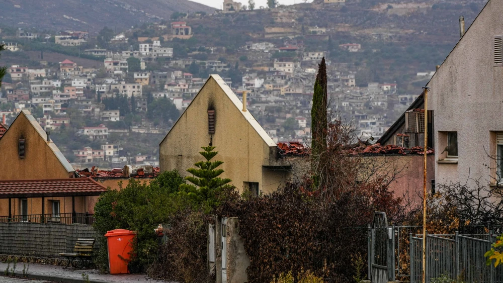 A home that was hit by a Lebanese missile in Metula, in the Galilee panhandle, Nov. 27, 2024. Photo by Ayal Margolin/Flash90.