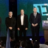 Head of the Blue White Party Benny Gantz with party members at the party headquarters in Tel Aviv, on election night, March 2 2020. Photo by Tomer Neuberg/Flash90.