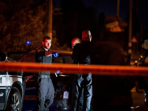 Police at the scene of a terrorist car-ramming attack in Pardes Hanna-Karkur, Feb. 27, 2025. Photo by Itay Cohen/Flash90.