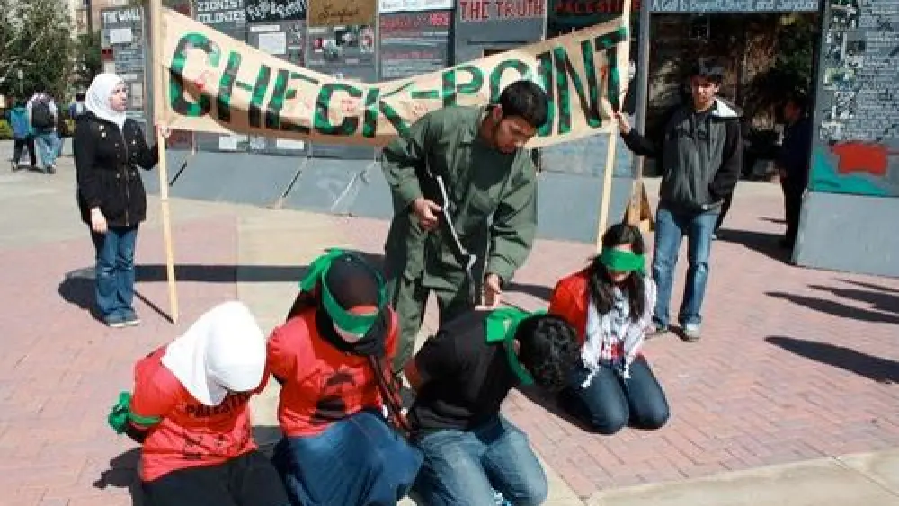 "Israeli Apartheid Week," an annual anti-Israel initiative, in May 2010 at the University of California, Los Angeles. Credit: AMCHA Initiative.