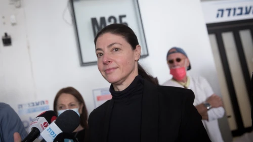Israel's new Labor Party leader Merav Michaeli, at a polling station in Tel Aviv on Jan. 24, 2021. Photo by Miriam Alster/Flash90.