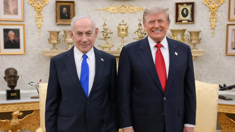 Israeli Prime Minister Benjamin Netanyahu meets with U.S. President Donald Trump at the White House, July 28, 2026. Credit: Ma’ayan Toaf/GPO.