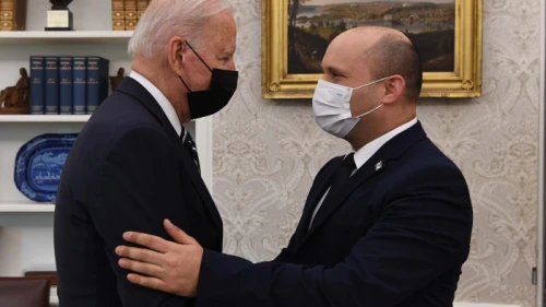 U.S. President Joe Biden meets with Israeli Prime Minister Naftali Bennett at the White House in Washington, D.C., on Aug. 27, 2021. Photo by Avi Ohayon/GPO.