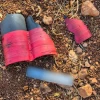 Parts of a dummy rocket found near the Jewish community of Migdal Oz in the Gush Etzion region of Judea, Aug. 25, 2025. Credit: Israel Defense Forces.