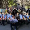 At center-front: Rep. Jamaal Bowman (D-N.Y.), along with other members of U.S. Congress, meet with Palestinian children in Hebron as part of a delegation organized by J Street, Nov. 10, 2021. Source: Jamaal Bowman/Twitter.