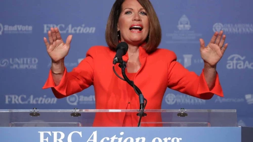 Former Rep. Michele Bachmann addresses the Values Voter Summit at the Omni Shoreham in Washington on Sept. 9, 2016. Photo by Chip Somodevilla/Getty Images.