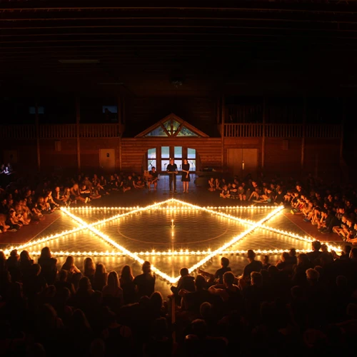 Tisha B’Av services at Camp Modin in Belgrade, Maine. Credit: Courtesy.