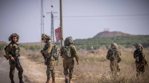 Infantrymen from the IDF's Netzah Yehuda Battalion patrol near the Gaza border, Oct. 20, 2023. Photo by Yonatan Sindel/Flash90.