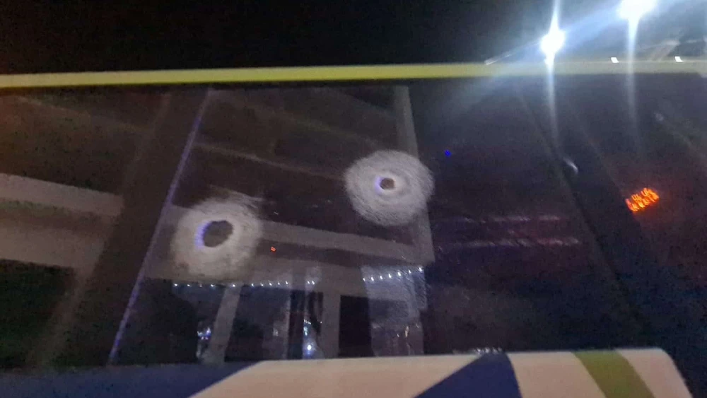 Palestinian terrorists opened fire on a public Israeli bus in Samaria on July 24, 2023. Photo by Nadav Goldstein/TPS.