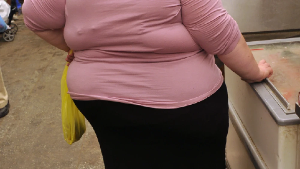 An obese woman in Machane Yehuda market in Jerusalem on Sep. 14. 2010. Photo by Serge Attal/Flash90.
