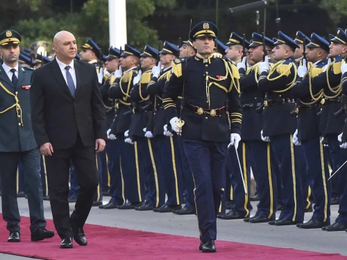 Newly elected Lebanese president Joseph Aoun reviews an honor guard upon his arrival at the Presidential Palace in Baabda, east of Beirut, on Jan. 9, 2025. Photo by Fadel Itani/AFP via Getty Images.