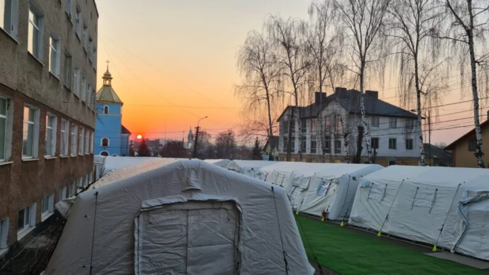The Israeli field hospital in Mostyska, Ukraine. Photo by Naama Frank Azriel.