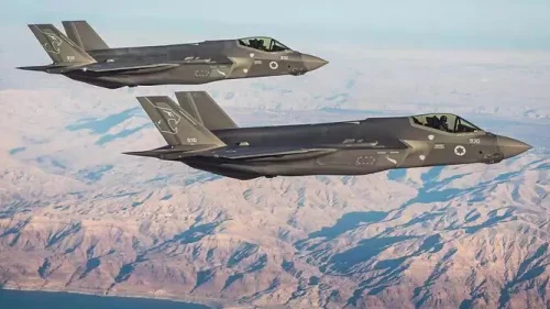 IAF F-35I stealth fighter aircraft fly in Israeli airspace. Credit: IDF Spokesperson's Unit.
