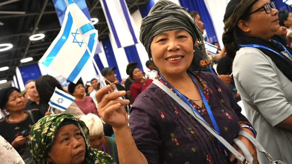 Members of the Bnei Menashe community land at Ben-Gurion International Airport to start new lives in Israel, April 23, 2026. Credit: Maxim Dinshtein for the Jewish Agency.