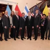 Israeli Foreign Minister Gideon Sa’ar, center, poses with senior officials from the United States, Argentina, Paraguay and Ecuador at an event in Washington, D.C., on Feb. 3, 2026. Source: @gidonsaar/X.