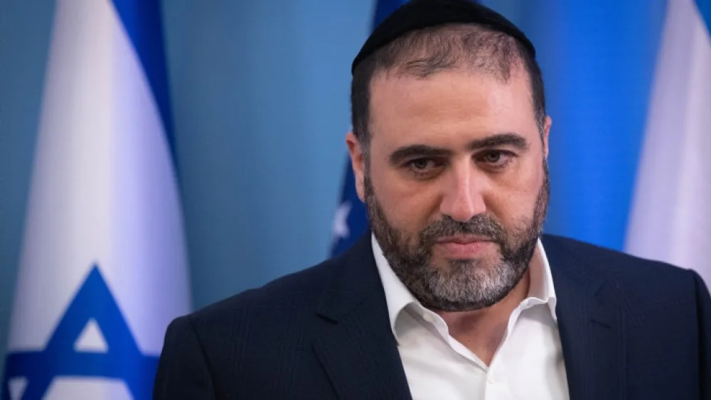 Interior Minister Moshe Arbel attends a press conference after the U.S. admitted Israel to its visa-waiver program, at the Prime Minister's Office in Jerusalem on Sept. 28, 2023. Photo by Chaim Goldberg/Flash90.