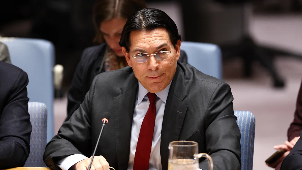 Israeli Ambassador to the U.N. Danny Danon speaks during a United Nations emergency security council meeting on Lebanon at the U.N. Headquarters in New York, on March 31, 2026. The United Nations Interim Force in Lebanon (UNIFIL) said two personnel were killed on Monday in a blast in the country's south, after another peacekeeper was killed a day earlier. Photo by Charly Triballeau/AFP via Getty Images.