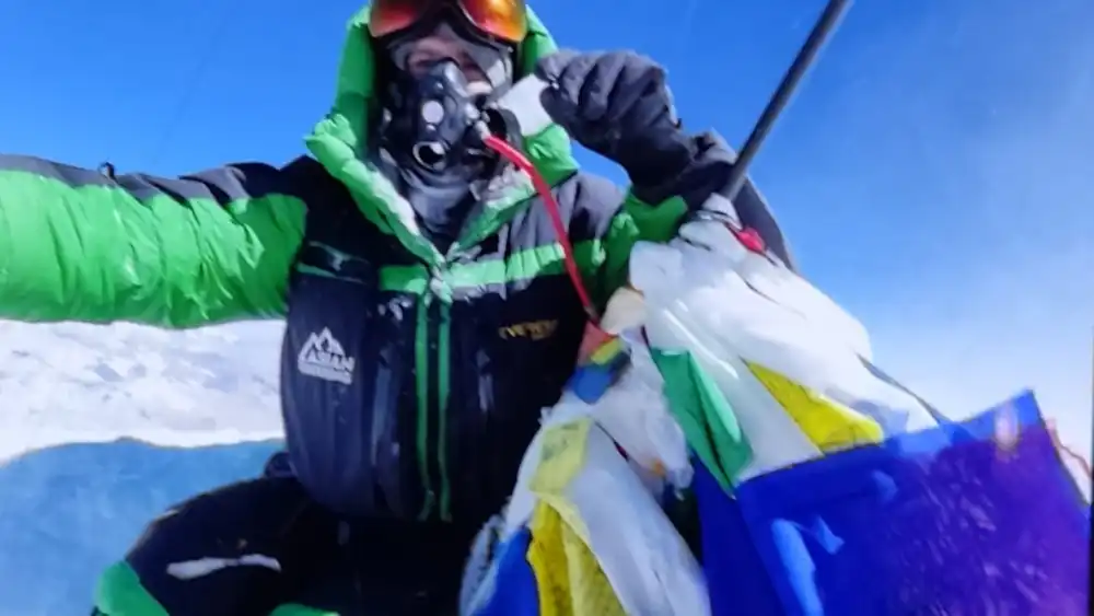 Aviad Sido on top of Mount Everest, May 19, 2023. Credit: Courtesy.
