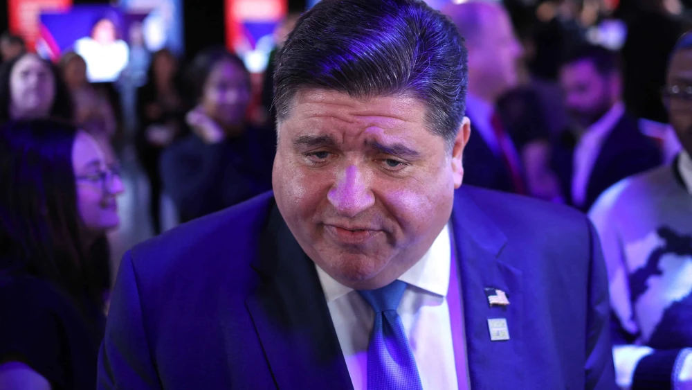 J.B. Pritzker, governor of Illinois, at the vice-presidential debate between the Republican vice presidential candidate., Ohio Sen. J.D. Vance, and Democratic vice-presidential candidate Tim Walz, governor of Minnesota, hosted by CBS News at the “”CBS Broadcast Center in New York City on Oct. 1, 2024. Photo by Charly Triballeau/AFP via Getty Images.