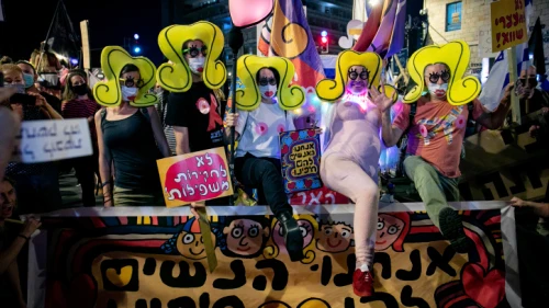 Protests against Israeli Prime Minister Benjamin Netanyahu outside his official residence in Jerusalem on Sept. 12, 2020. Photo by Olivier Fitoussi/Flash90.