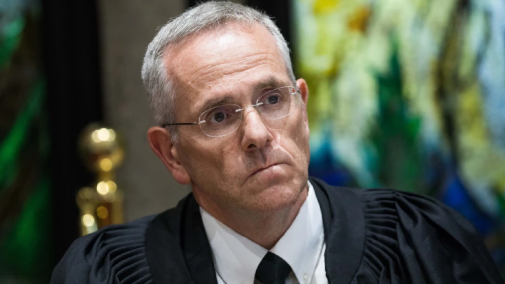 Supreme Court Justice David Mintz attends a swearing-in ceremony for newly appointed judges for the Supreme Court at the President's residence in Jerusalem, on June 13, 2017. Photo by Yonatan Sindel/Flash90.