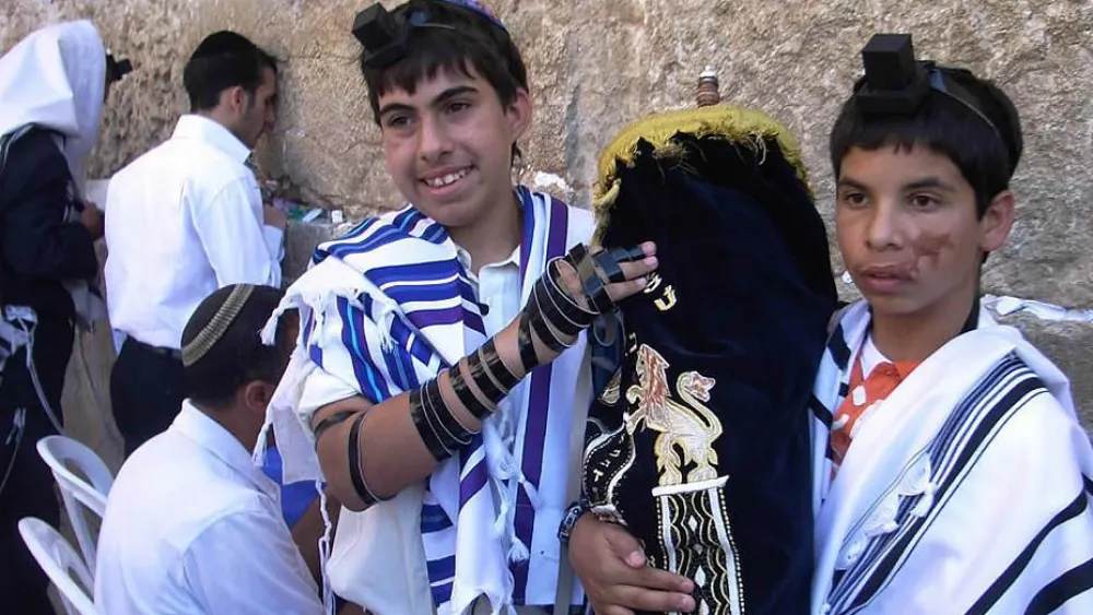Orphaned boys in Israel celebrate a double bar mitzvah at the Western Wall in Jerusalem. Credit: CTVP.