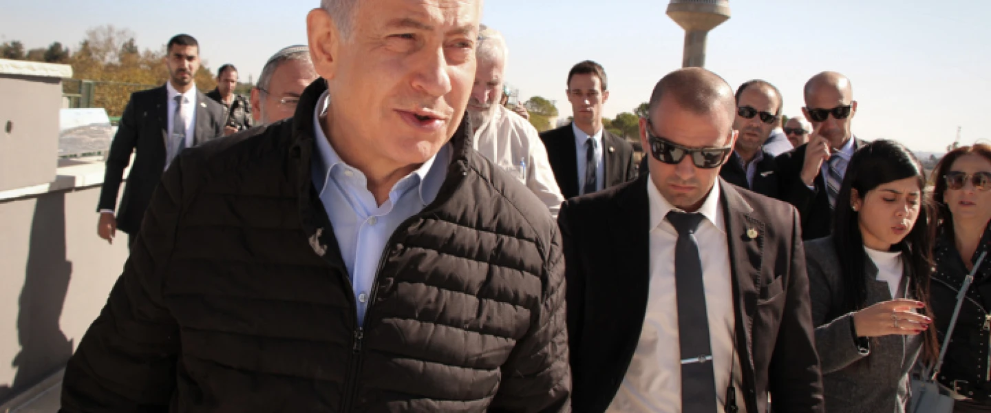 Israeli Prime Minister Benjamin Netanyahu visits the Jewish settlement of Alon Shvut, in Gush Etzion in the West Bank, on Nov. 19, 2019. Photo by Gershon Elinson/Flash90.