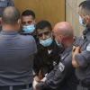 Palestinian terrorist Zakaria Zubeidi, one of recaptured escapees from the Gilboa Prison, arrives for a hearing at the District Court in Nazareth, on Sept. 11, 2021. Photo by David Cohen/Flash90.