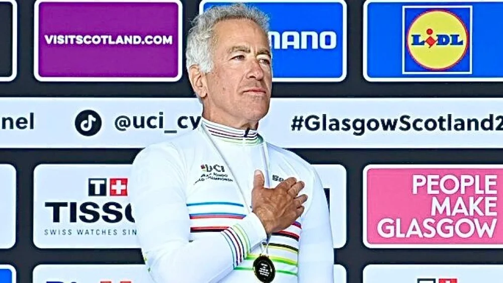 Israel-Premier Tech co-owner Sylvan Adams in Scotland, August 2023. Credit: UCI World Cycling Championships Glasgow.