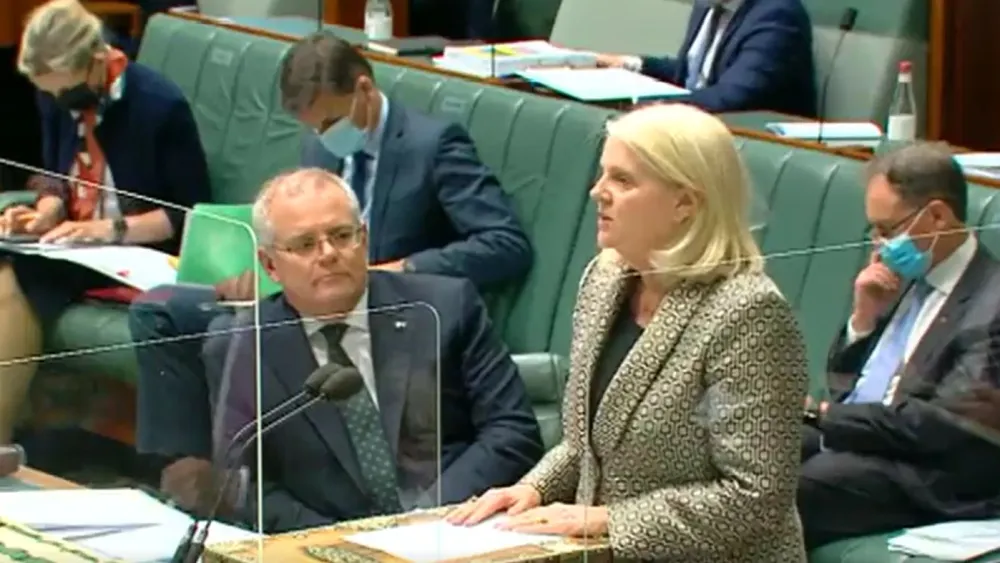 Australian Parliament member Karen Andrews announces her intent to list Hezbollah in its entirety as a terror organization, Nov. 24, 2021. Source: Twitter.