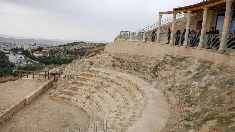 People visit Herodion National Park in Judea, Jan. 9, 2023. Photo by Gershon Elinson/Flash90.