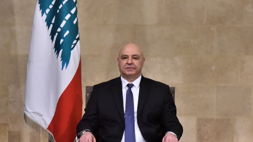 Lebanese president Joseph Aoun at the presidential palace in Baabda, east of Beirut, Jan. 9, 2025. Photo by Fadel Itani/AFP via Getty Images.