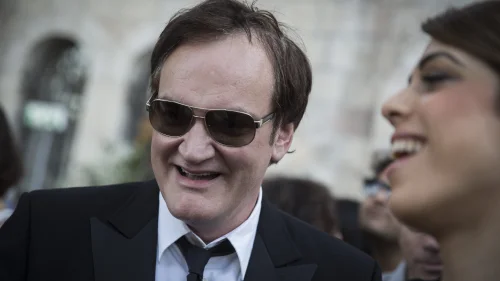 American filmmaker and actor Quentin Tarantino with his Israeli wife Daniella Pick, at the opening night of the Jerusalem Film Festival at the Cinematheque near the Old City of Jerusalem, on July 7, 2016. Photo by Hadas Parush/Flash90.