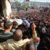 Mourners carry the body of Palestinian Islamic Jihad terrorist field commander Baha Abu al-Ata during his funeral in Gaza City after he was killed by an Israeli airstrike in a targeted attack on Nov. 12, 2019. Photo by Hassan Jedi/Flash90.