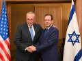 Senate Majority Leader Chuck Schumer (D-N.Y.) and Israeli President Isaac Herzog at the Tel Aviv headquarters of the Israel Defense Forces on Oct. 15, 2023, one week after the Hamas-led terrorist attacks in southern Israel on Oct. 7. Credit: Haim Zach/GPO.